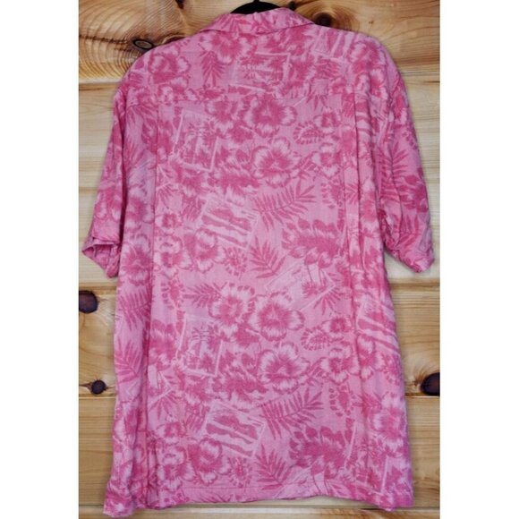 Ocean & Coast Shirt Mens Large Tropical Print Camp Wooden Button Travel - Picture 14 of 16